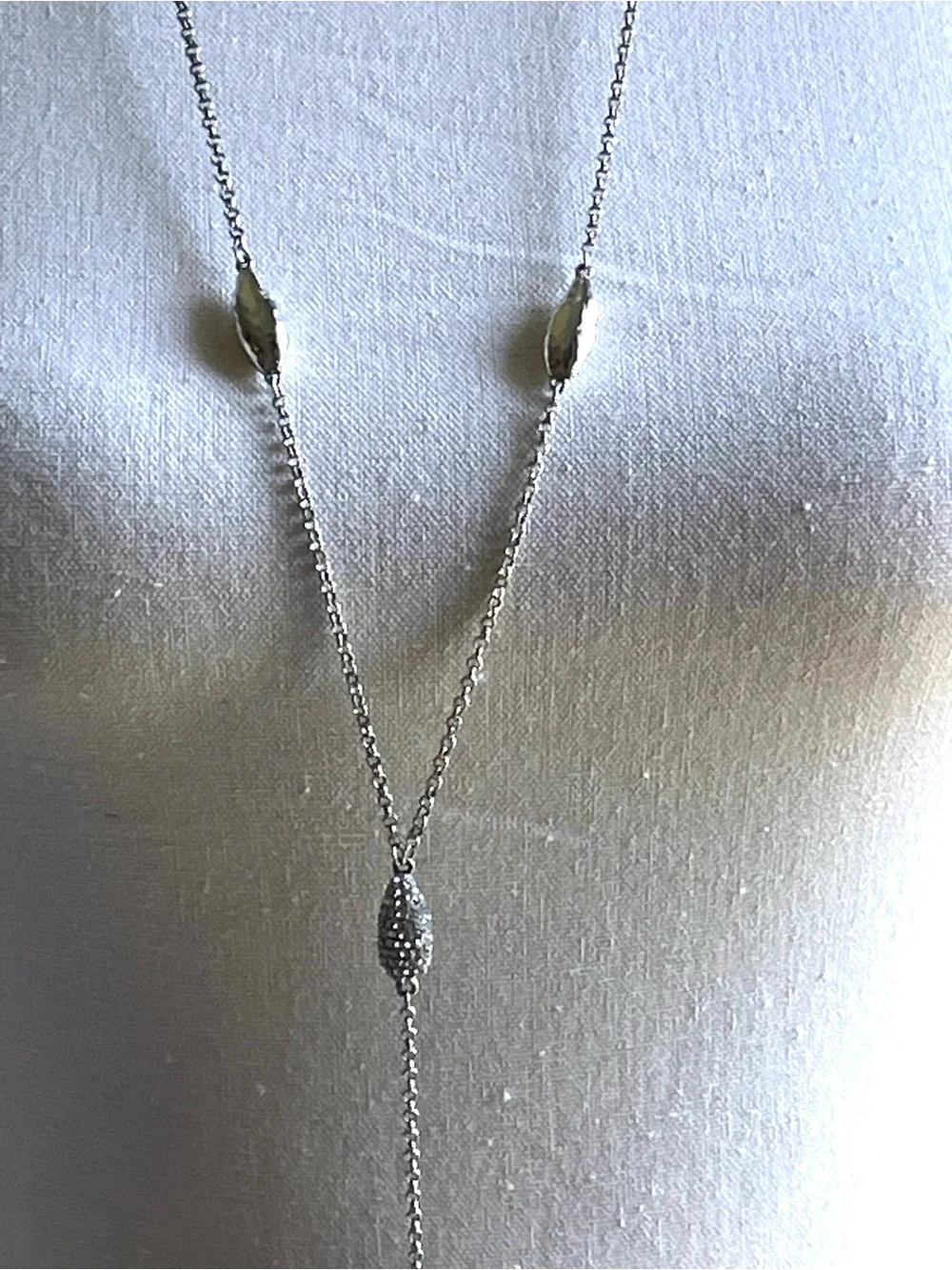 Brighton Bilbao Mist Y-Drop Necklace Lariat Silver with Crystals Necklace